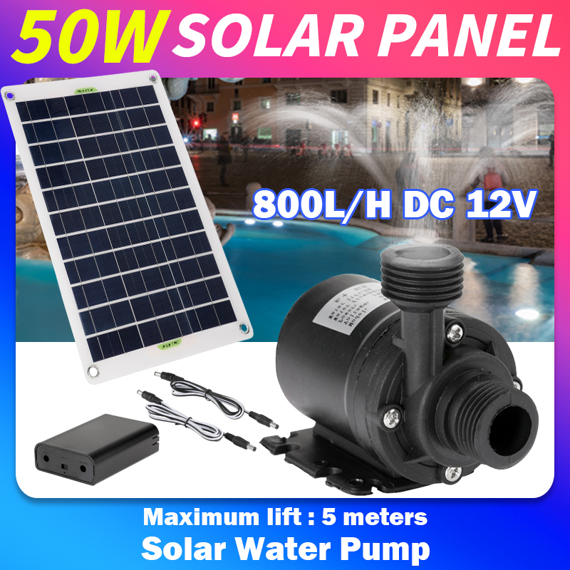 Solar Pool Pump Kit - 50W 12V 저소음 브러시리스 펌프 야외
