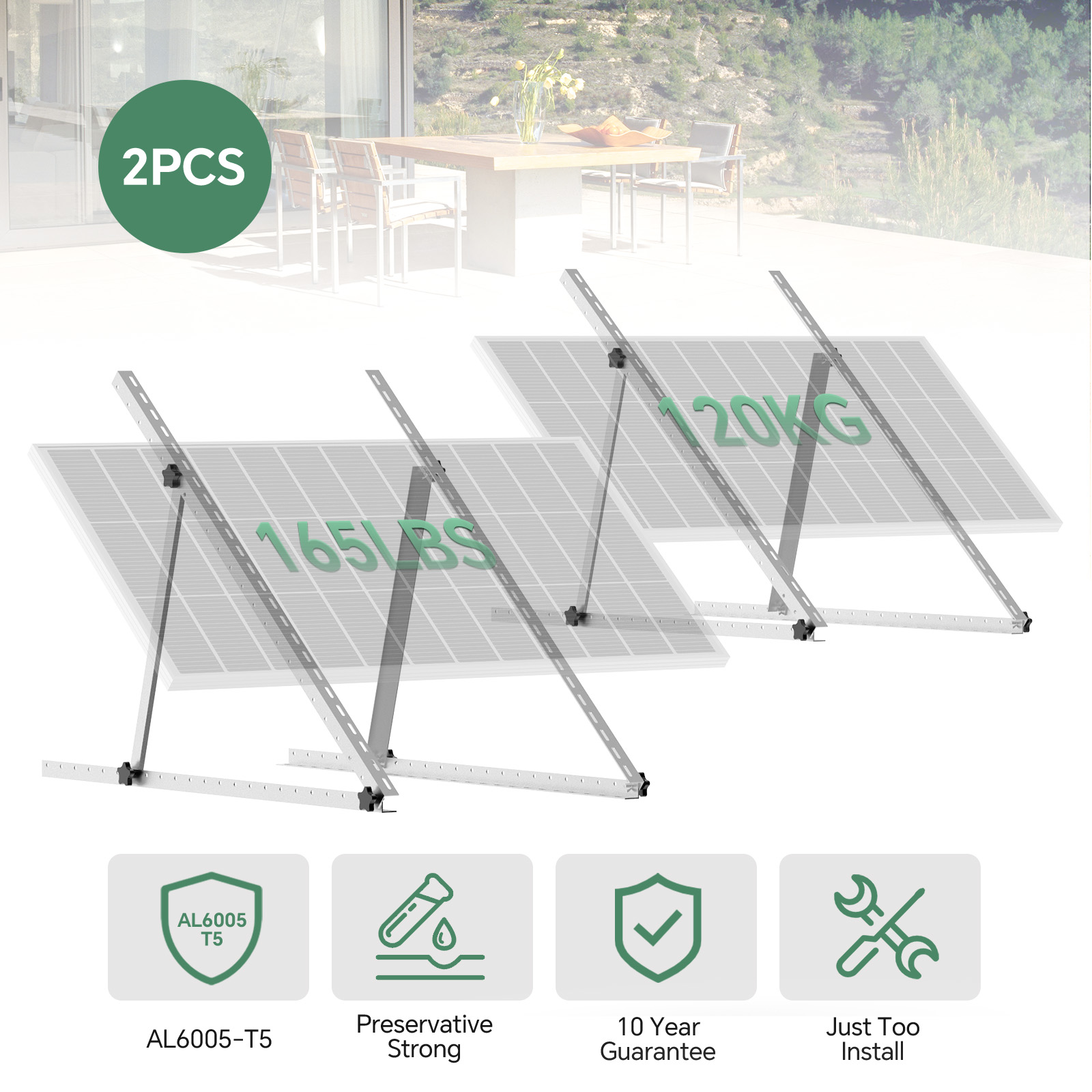 Solar Panel Tilt Mount - RVPOZWER 45인치 조절식 태양광 패널 장착