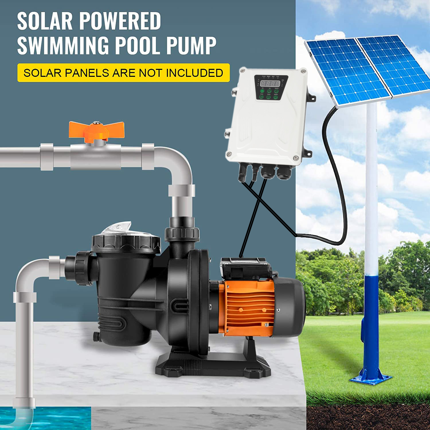 2HP 1500W 태양열 풀 부스터 펌프 200m-30 - Solar Pool Pump Kit 리뷰 및 가격
