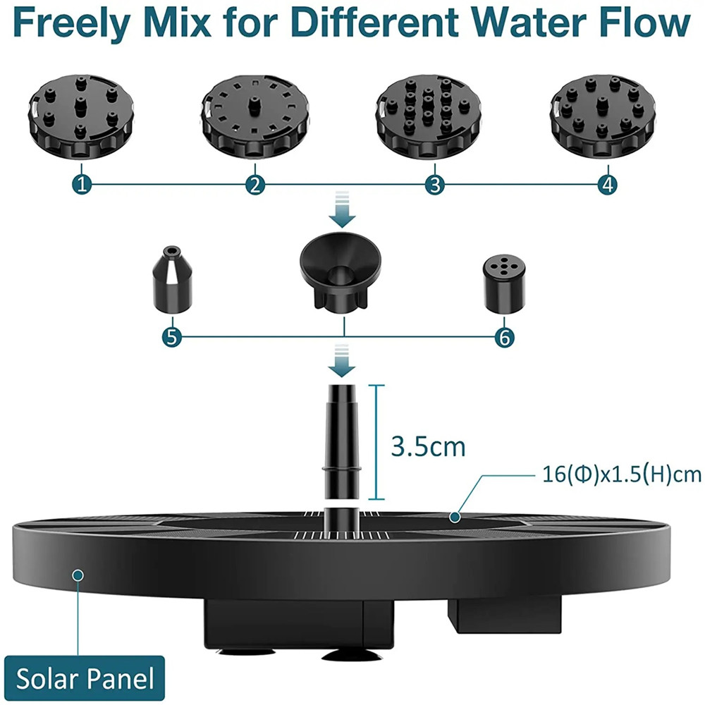 13cm 부동 태양 전지 패널 태양 분수 펌프 조류 목 - Solar Pool Pump Kit 리뷰 및 가격