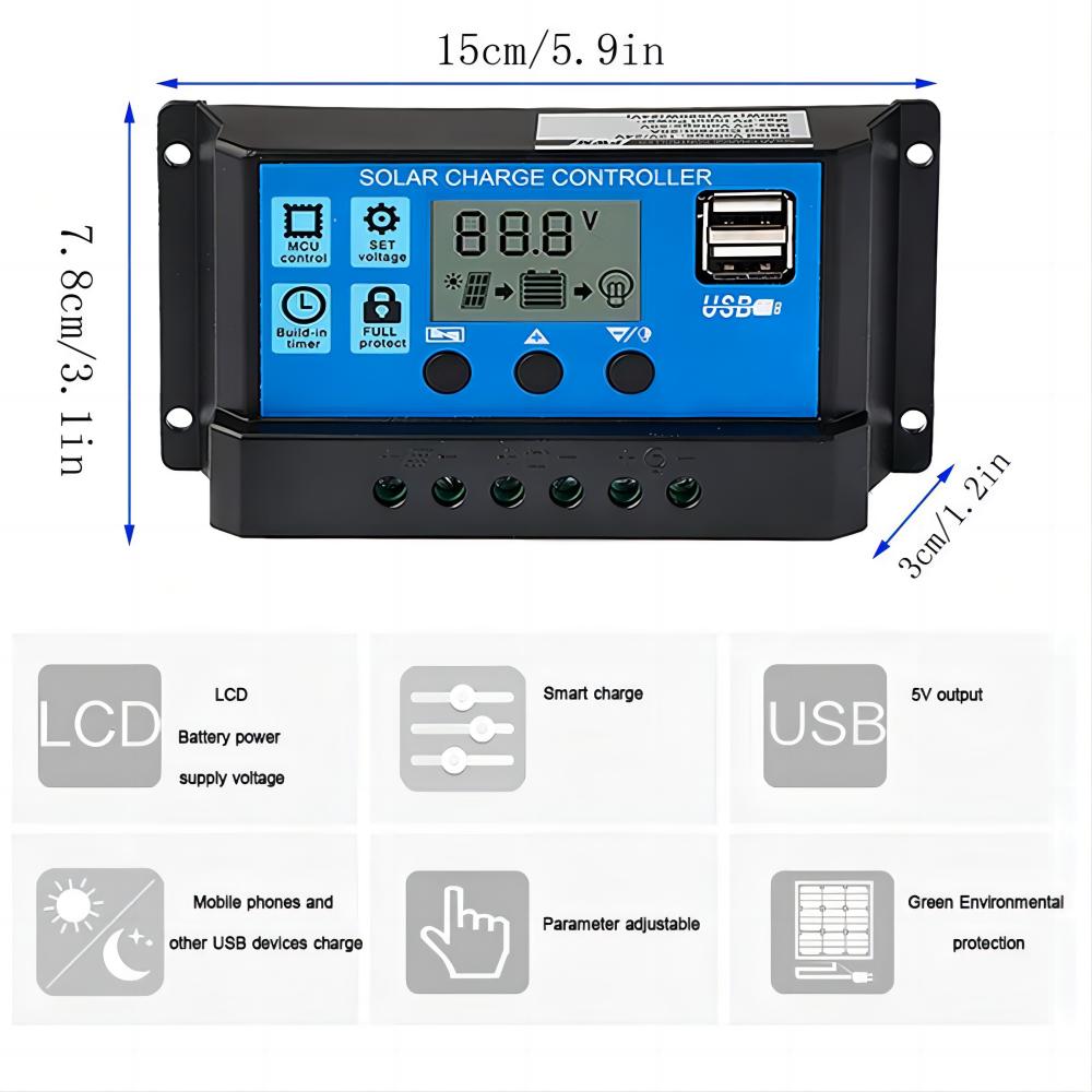 태양광 패널 충전 컨트롤러, PWM MPPT, 자동차  - Pwm Charge Controller 리뷰 및 가격