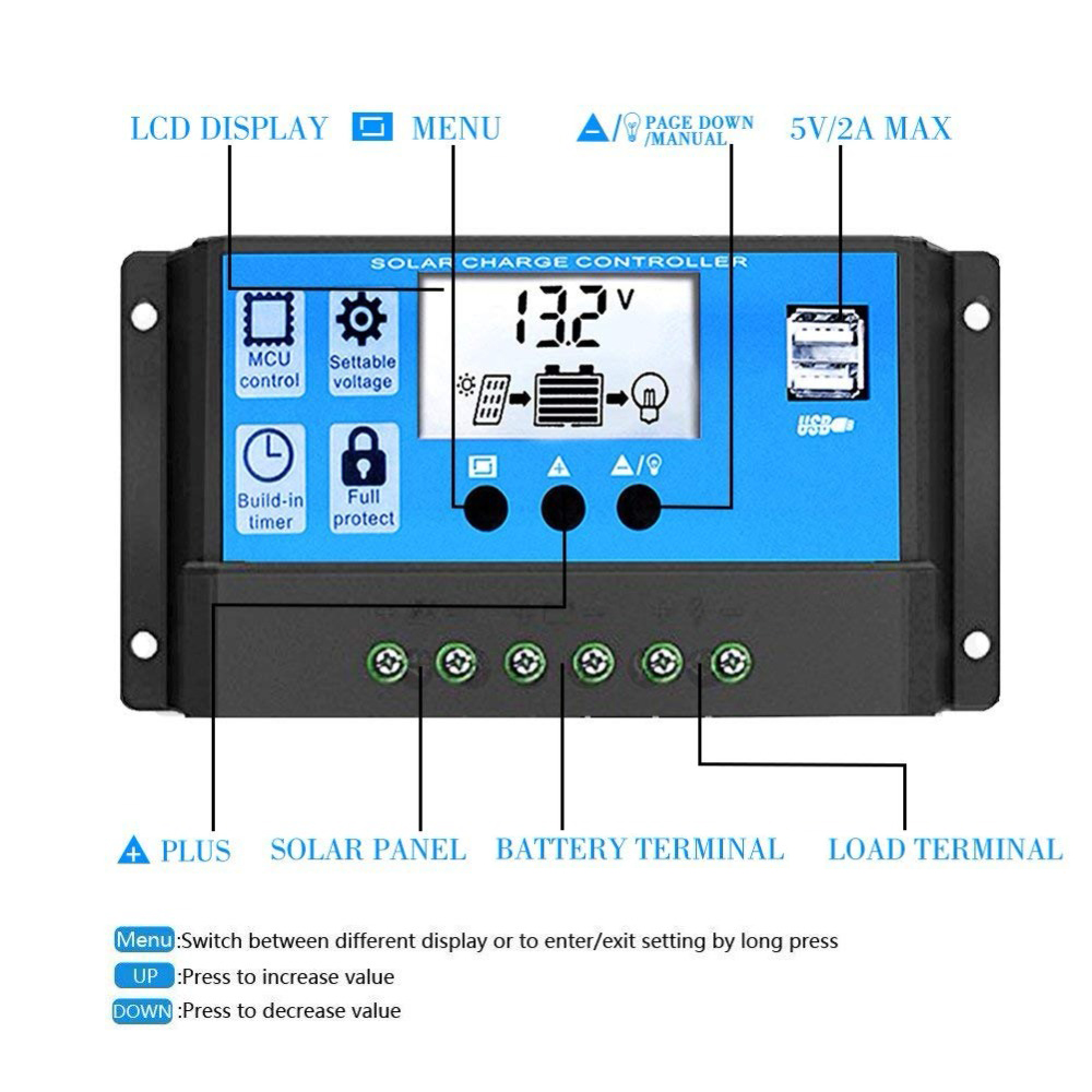 태양광 패널 충전 컨트롤러, PWM MPPT, 자동차  - Pwm Charge Controller 리뷰 및 가격